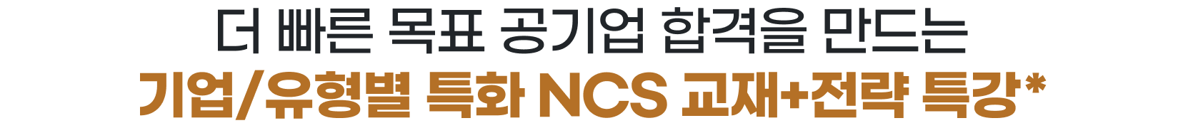더 빠른 목표 공기업 합격을 만드는 기업/유형별 특화 NCS 교재+전략 특강