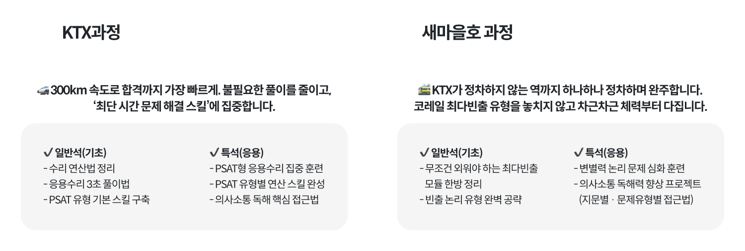 KTX과정/새마을호 과정
