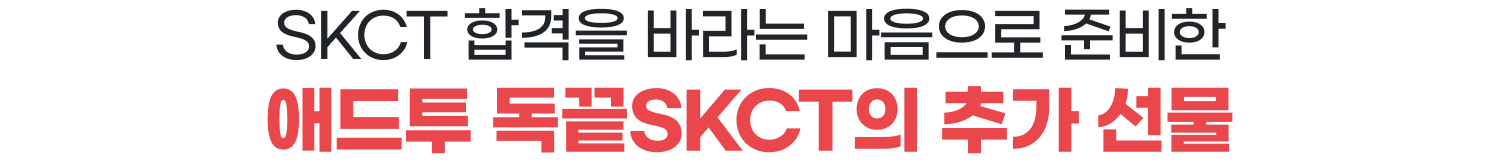 SKCT 합격을 바라는 마음으로 준비한 애드투 독끝SKCT의 추가 선물